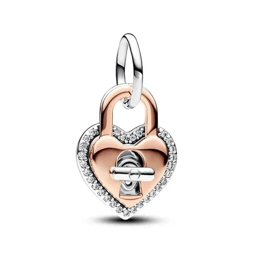 925 Silver Locks Keys Treasure Box Pendant Charm Bracelet Valentine Gift Jewelry Fashion New