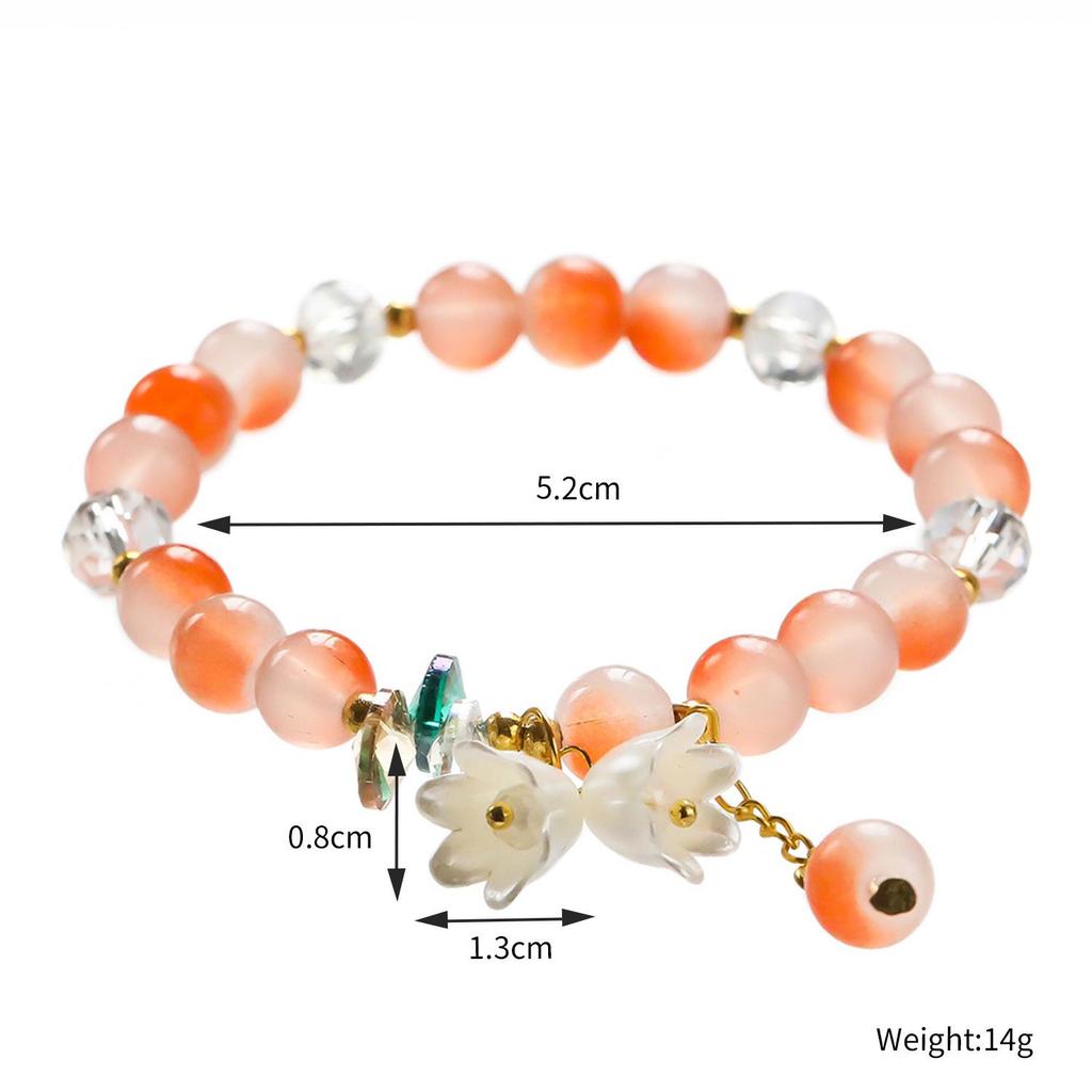 Floral Butterfly Glass Beaded Bracelet: Perfect Gift for Friends, Students, and Girls
