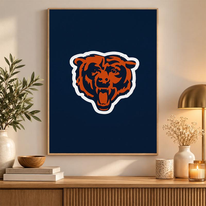 Chicago Bears Diamond Painting Kit 5D Vollbohrer DIY Diamantmosaik Wandkunst Heimdekoration