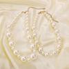 940ZA New Exaggerated Necklace Women, French Retro Fashion Lazy Pearl Stacked Necklace Set