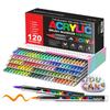 12-120 Farben Acrylfarbe Stifte Marker Pinselspitze Farbe Marker Für Felsmalerei Holz Leinwand Stein, Weihnachtsgeschenk DIY Bastelarbeiten