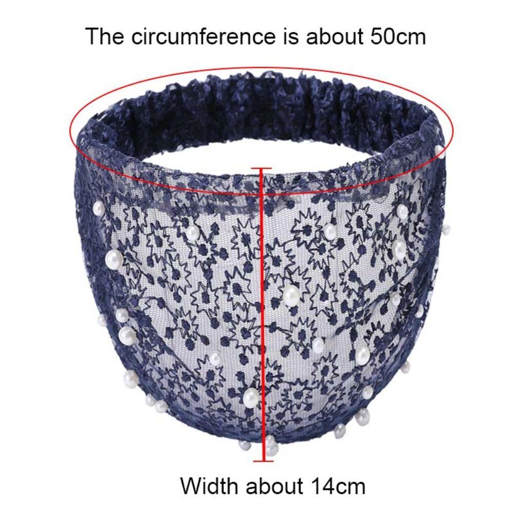 Portable Lace Headband Wide Side Hollow Mesh Hair Hoop Elastic Flower Hairbands Girls