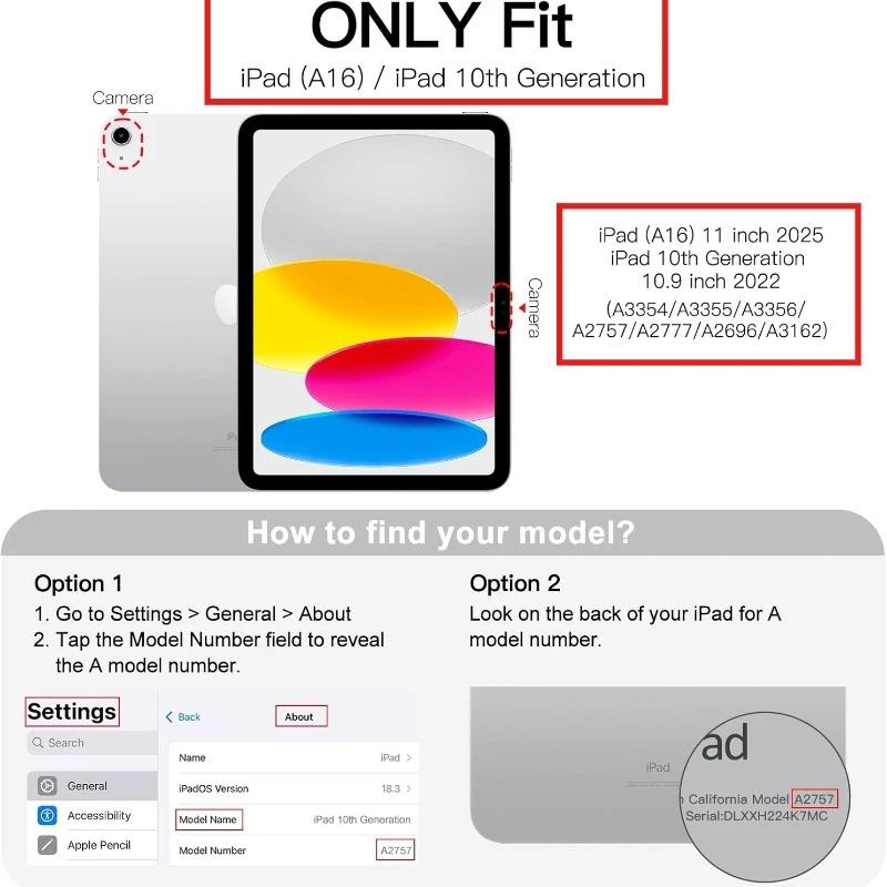 360 Degree Rotating Case for IPad(A16)11th 11 2025 A3354 A3355 A3356 Smart Cover IPad 11 10th 2022 10.9"A2696 A2757 A2777 Fundas