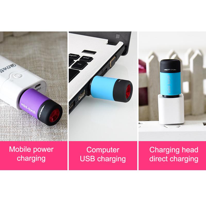 Super Bright Mini Flashlight Usb Rechargeable Pocket Key Chain Small Flashlight