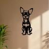 1pc Cute Chihuahua Metal Wall Art, Adorable Dog Statue Mural, Durable Decor for Home Walls Garden Fence, Christmas Easter Gift for Pet Lover