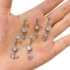 ASTM F136 Titanium PIERC Pendant Curved Navel Barbell Shiny CZ Sexy Belly Dance Earrings Bellybutton Helix Body Piercing Jewelry