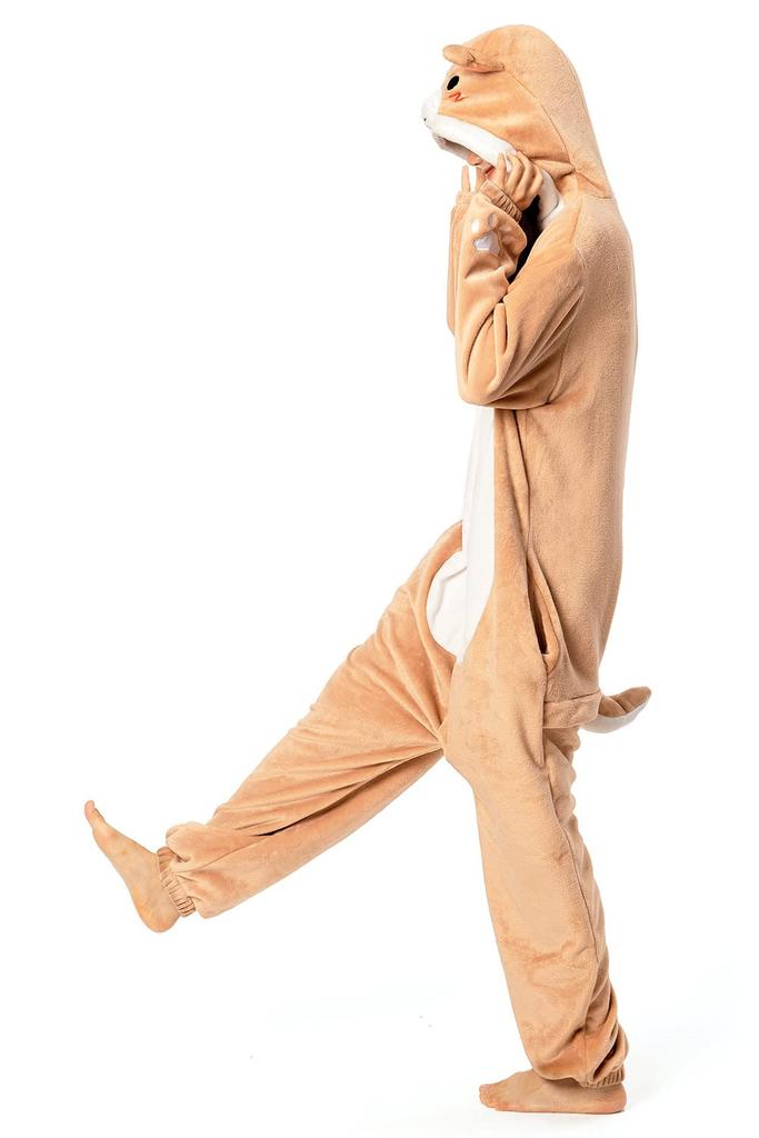 OLAOLA Shiba Inu Kigurumi Cute Dog Pajamas for Animal Fluffy and Perfect for Staying Warm and Unisex Flannel Costume Pajamas, Adults, Halloween,