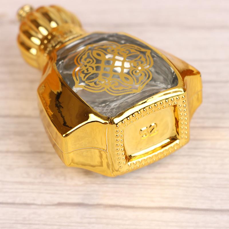 Mini Essential Oil Roller Bottle Crown Shape Perfume Bottling Portable Transparent Travel Electroplated Carve Glass Empty Bottle