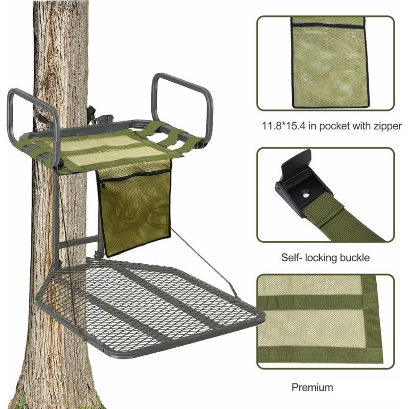 Adjustable Tree Stand Seat Replacement Treestand Seat with Adjustable Strap Detachable Tree Fixed Seat Accessories