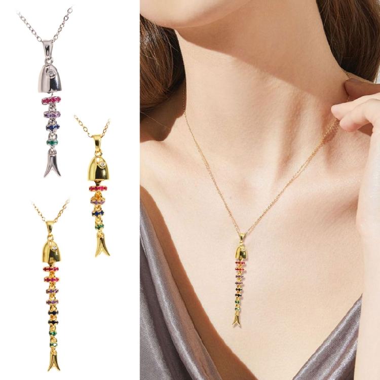 Dynamic Floating Fish Pendant Necklace Scratch Resistant Finish Adjustable Length Neckchain Fashion Forward Jewelry