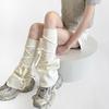 Y2K Harajuku Style Gray Trapezoid Lace-up Leg Warmers for Women