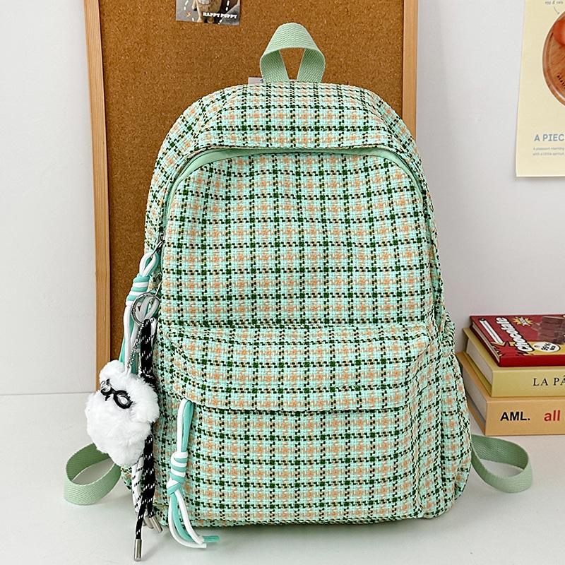 Children's Schoolbags Elementary School Students Junior High School Students Plaid Backpacks