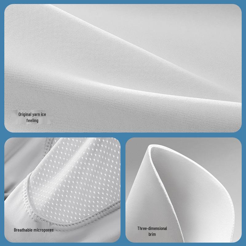 Sunscreen Women's Ice Silk Face Mask with Visor - UV Protection & Breathable Thin Fabric