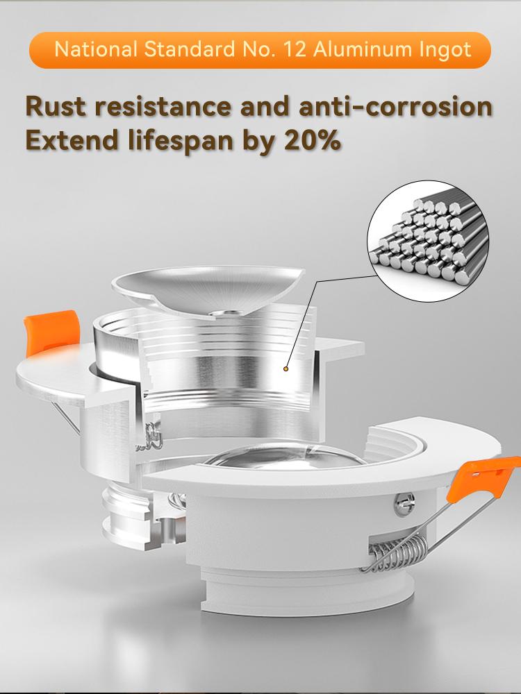 Dimmable Led Downlight Recessed Ceiling Lamp Embedded Spotlight Aluminum COB Light 5W7W10W12W AC90-260V  Home Office Store