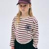 [mardimercredi] KIDS TSHIRT LONG SLEEVE STRIPE BURGUNDY NAVY