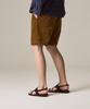 Laijeuaenbillou Garment-Dyed Summer Corduroy Shorts Brown