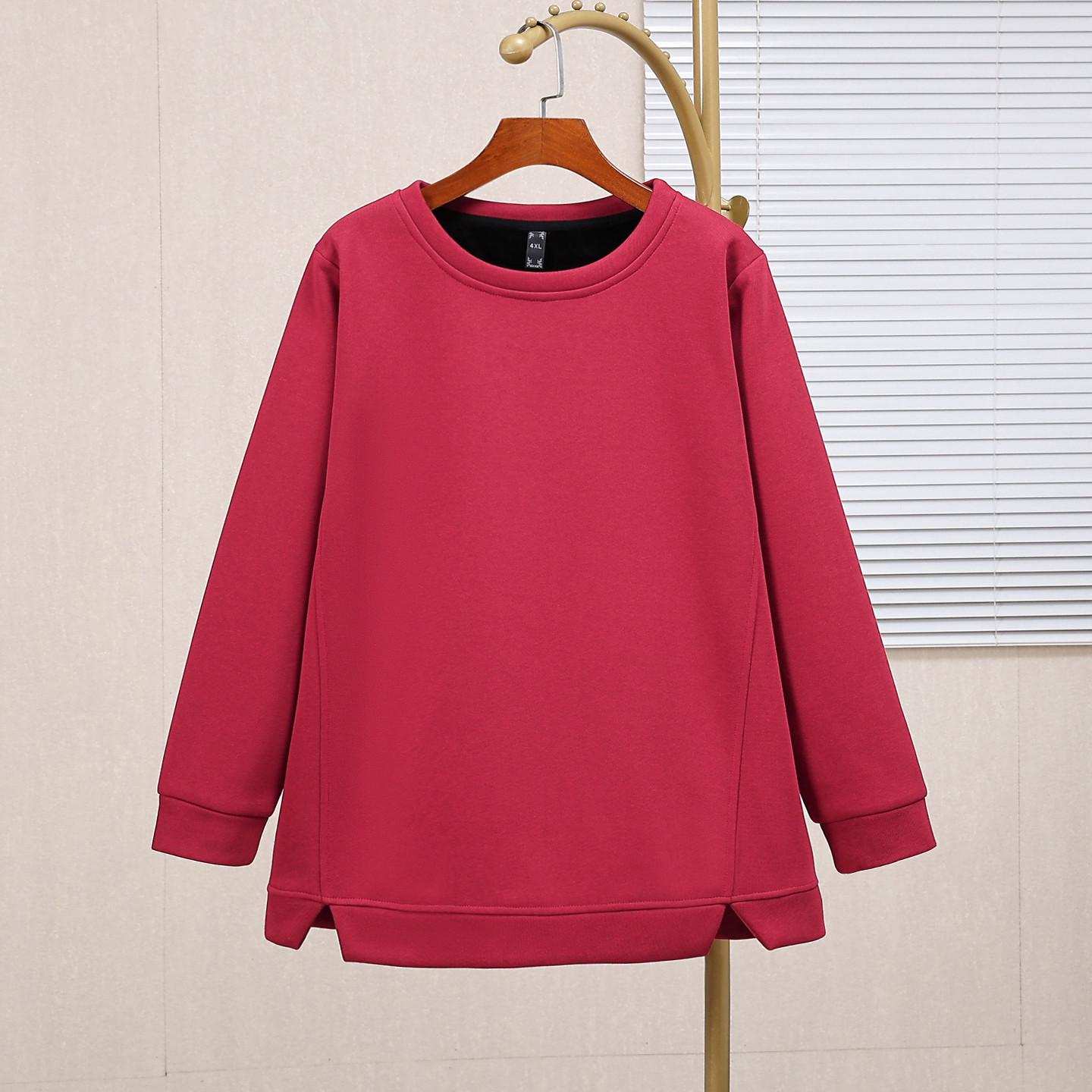 

Plus Size Women s Velvet Thickened Long Sleeve Winter Hoodie - Casual and Versatile T-Shirt Top 6XL (95-102.5 kg)