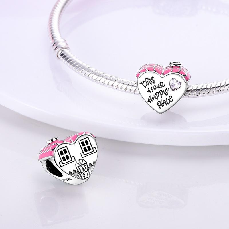 Copper Plated 925 Silver Family Friendship Series Love Beads Pendant Diy Beads Bracelet Necklace