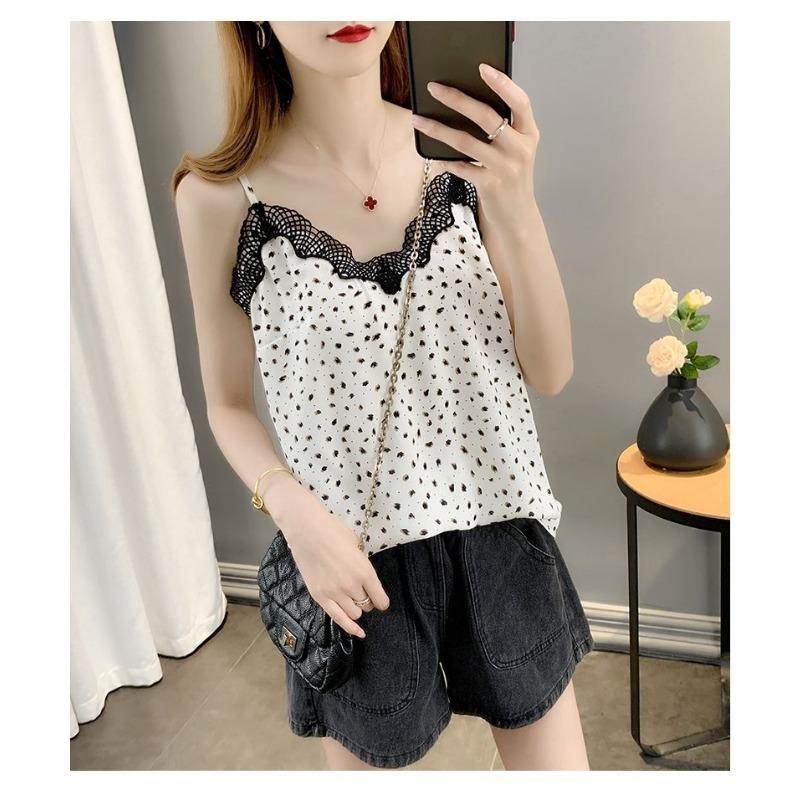 Lace Sleeveless Camisole Women's New Summer Loose Collar Bottoming Top Trendy