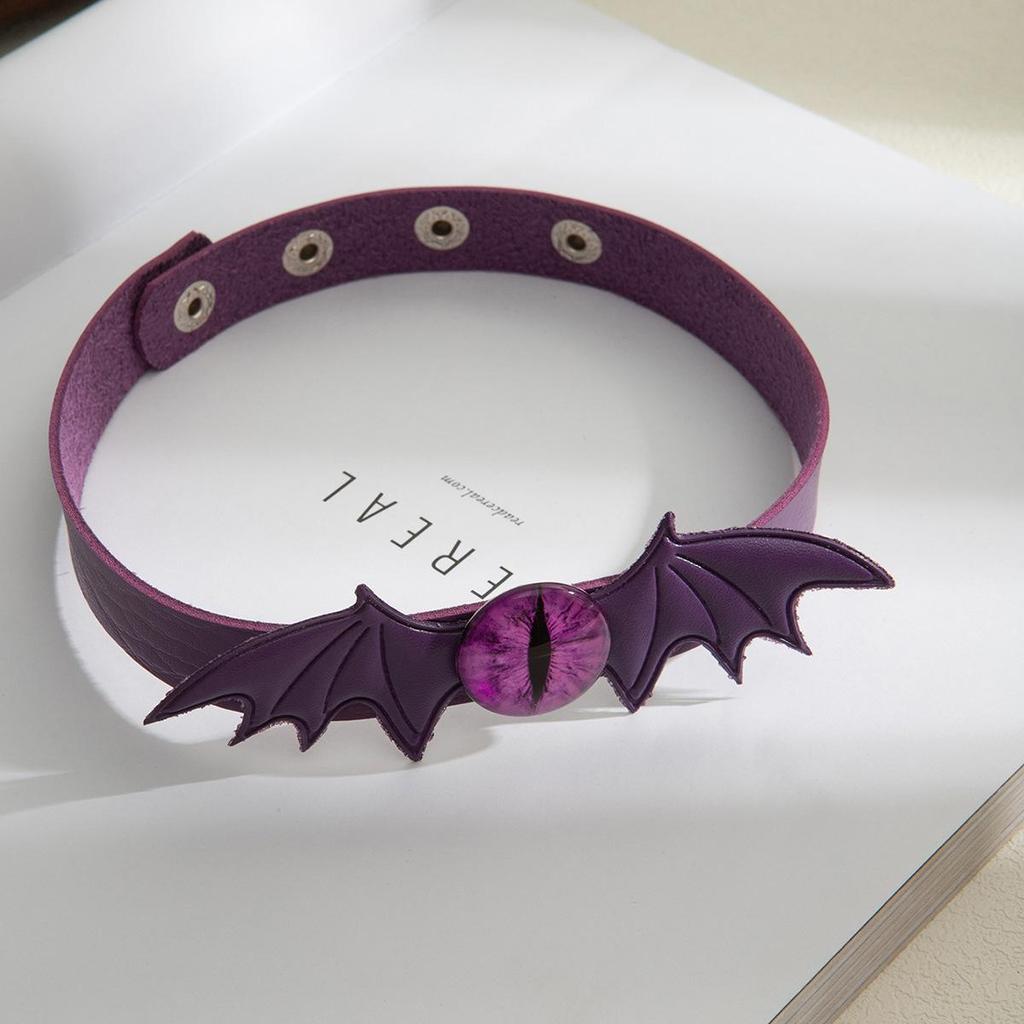 Women's Adjustable Demon Eye Wings Choker for Halloween Party