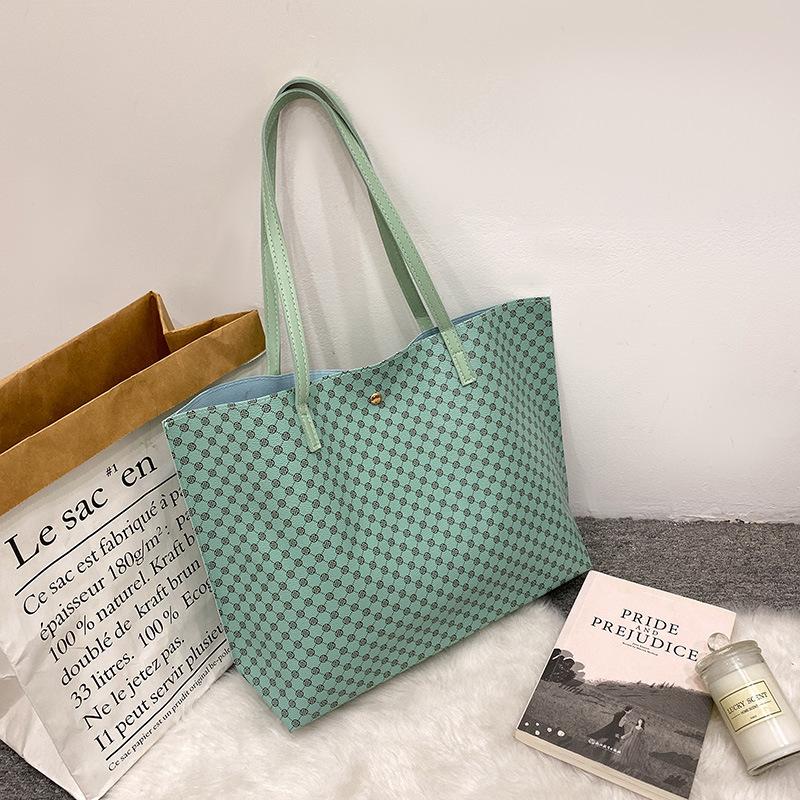 

Сумка-шоппер из цветочного материала, женская сумка, модная женская сумка-тоут зелёный