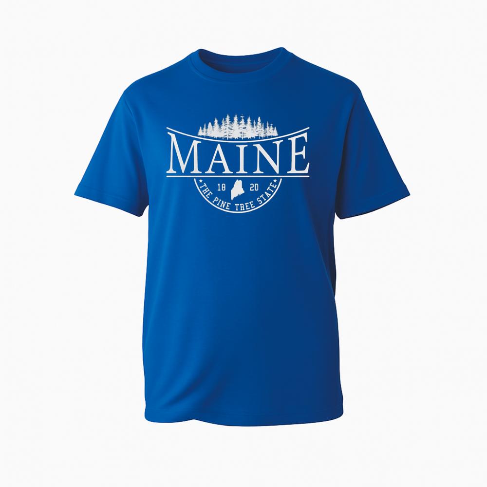 Vintage Maine State TShirt Silhouette Pine Trees Unisex 100 Cotton Gift Tee