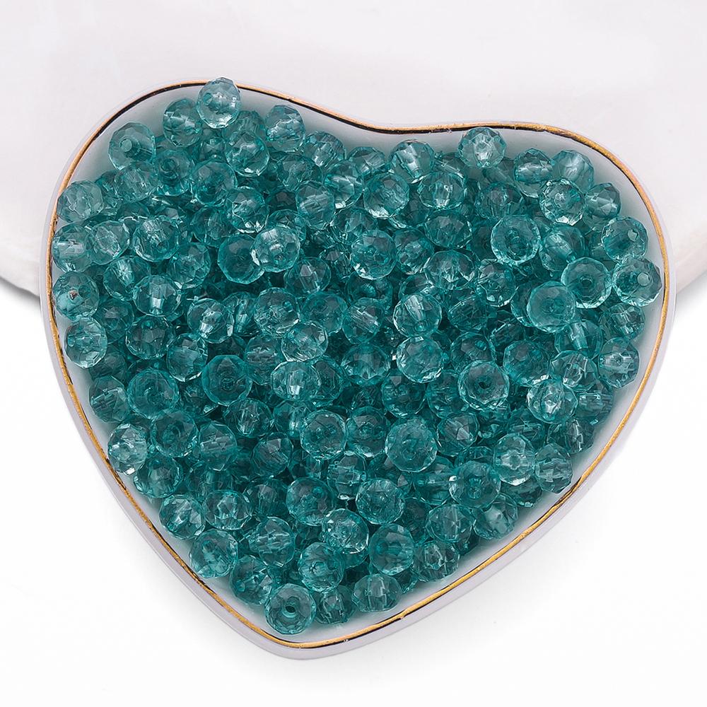 100pcs/Lots 6mm Acrylic Flat Round Shaped Beads Clear Faceted Spacer Beads for DIY Earrings Bracelets Jewelry Making Supplies