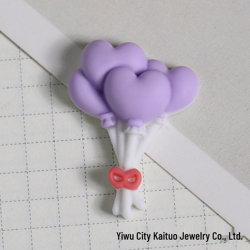 Love Heart Balloons DIY Resin Ornaments for Phone Cases, Cups, Car Decorations, and Stickers фиолетовый