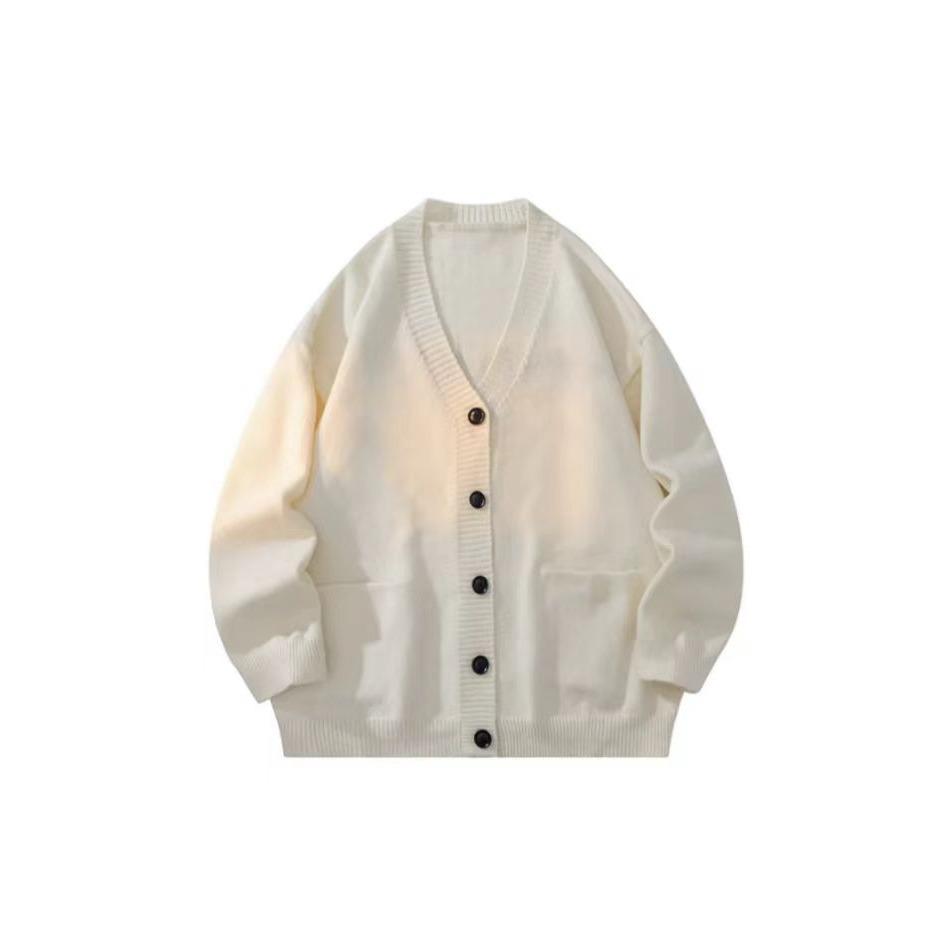 Men's V-Neck Knit Cardigan Sweater - Korean Casual Style for Autumn & Early Spring