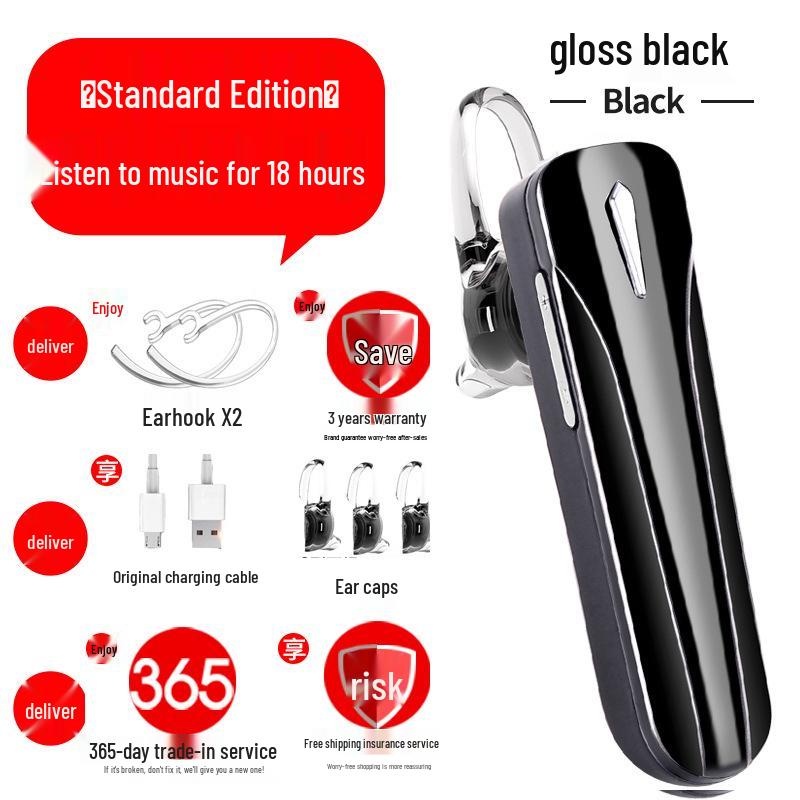 Universal Bluetooth 5.3 Sports Headset: Ultra-Long Battery, In-Ear/Over-Ear Design for Driving & Running