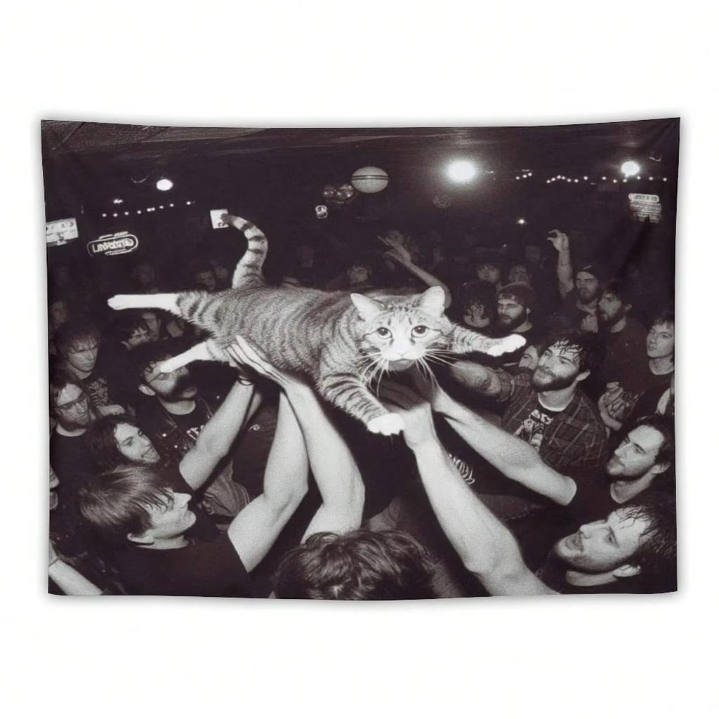 Black and White Rock Pet Pattern Tapestry Multi Size High Quality Flat Print for Year Round Home Wall Decor Gift