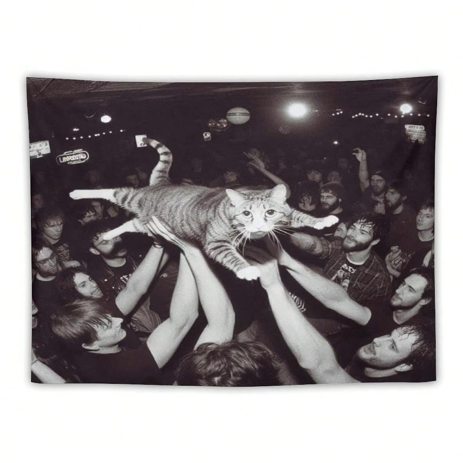 

Гобелен с рисунком «Каменный питомец» Черно-белый дизайн Разные размеры Плоская печать для декора стен спальни гостиной Подарок 74x94cm(29x37in)