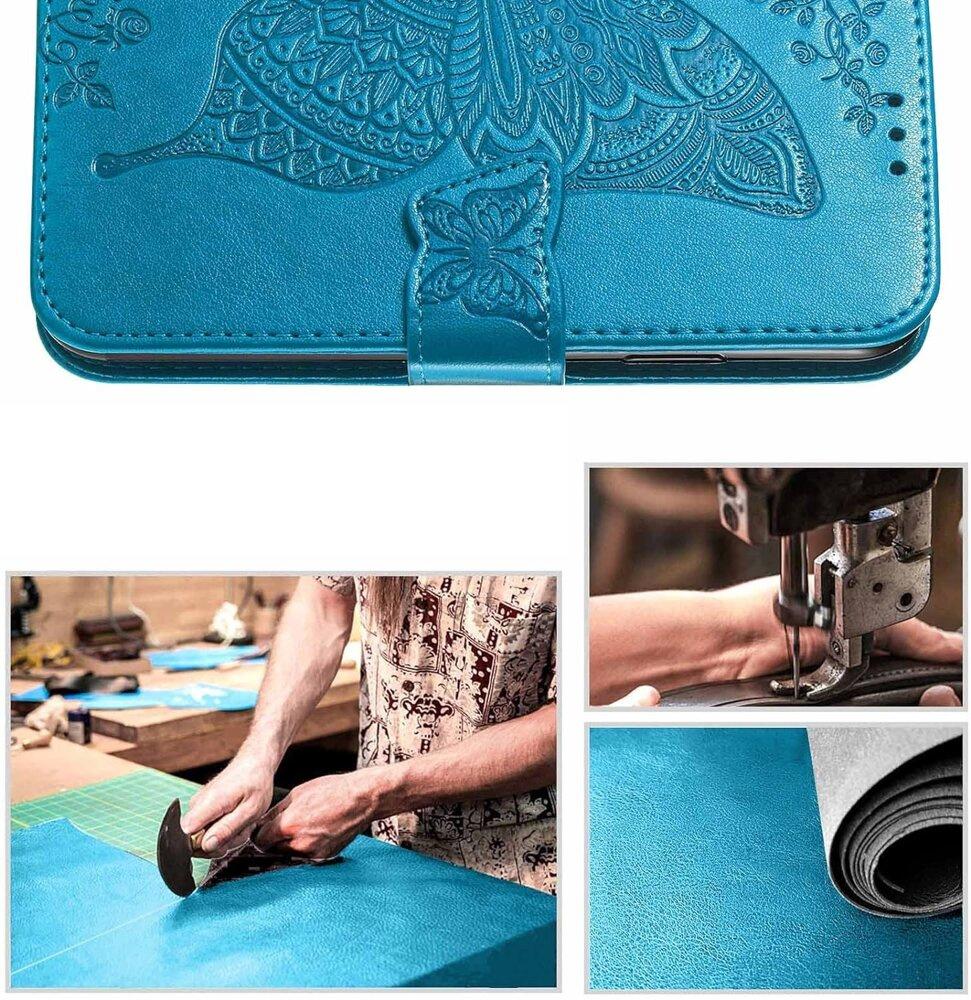 Flip Case for Motorola Moto G85, Butterfly, Blue