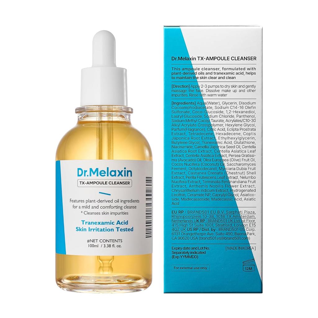 Dr.Melaxin TX Tranexamic Acid Ampoule Cleanser 100ml / 5.07fl oz, Moisturizing, Cleansing for Sensitive Skin