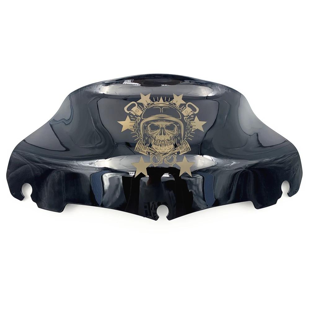 

Для Harley Touring Street Electra Glide Ultra FLHX 2014-2022 Мотоцикл Черный Череп 7 9 Ветровое стекло Верхний обтекатель Дефлектор ветра