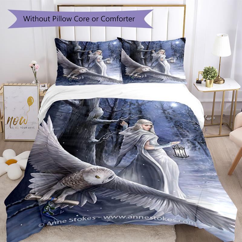 Set Biancheria da Letto Stile Gotico Traspirante Copripiumino con Federe Biancheria da Letto Decorativa per Camera da Letto Decorazione Casa Regalo di Compleanno