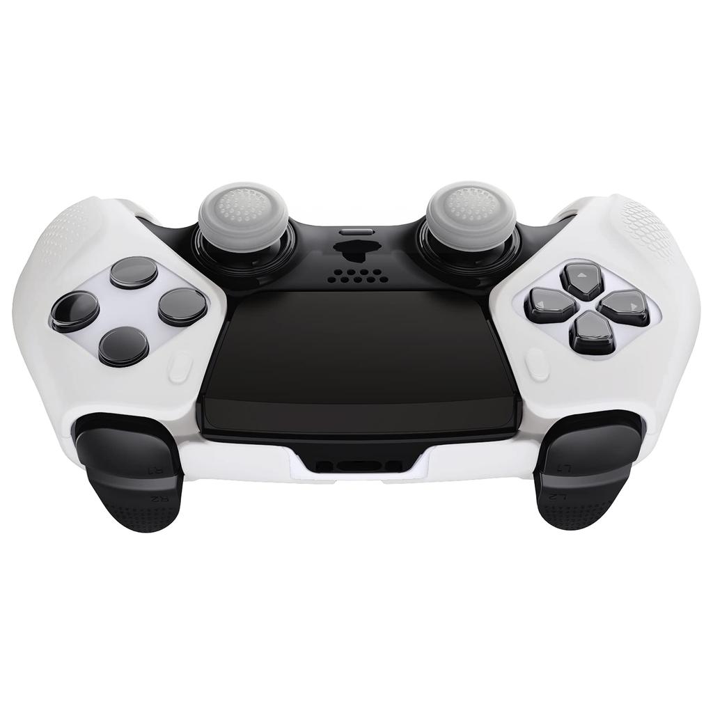 PlayVital Ninja Edition Open Design Silicone Cover Skin for PS5 Edge Ergonomic Protective Soft Rubber Case with Thumb Grip Caps for PS5 Edge Wireless
