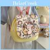 Kids Large Capacity Canvas Backpack With Fun Anime Style Prints For Daily School Carrying