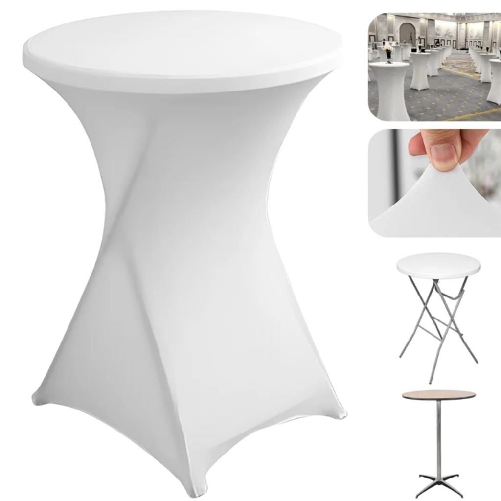 Tablecloth Cover for a Cocktail Bar Table White 80X110Cm [25F]