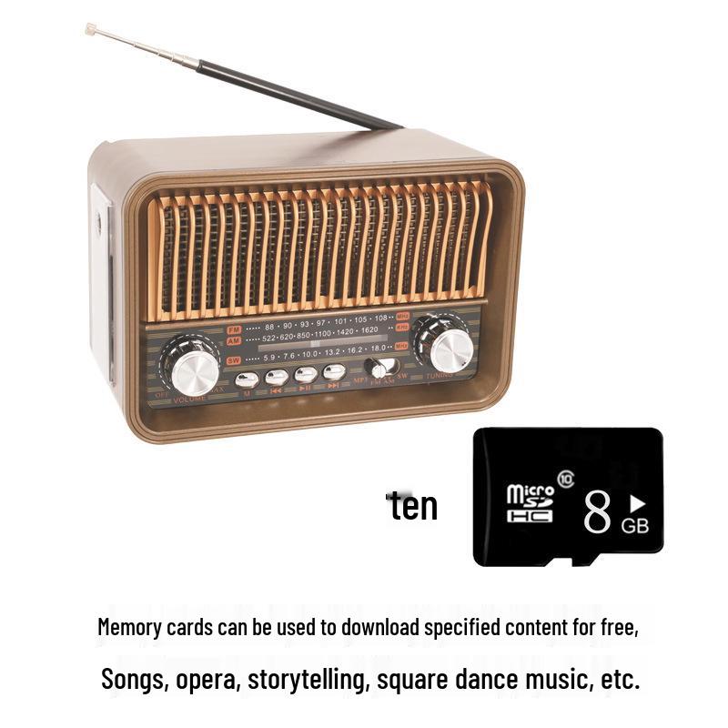 Retro Multi-band Radio with Bluetooth, MP3, Flashlight & Card Slot