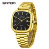 Fashion Square Dial Couple's Wristwatches Men Women Casual Daily Calendar Watch Waterproof Steel Strap Relojs