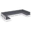 VidaXL Bois de Pin Massif Salon de Jardin 10 pcs avec Coussins Mobilier de Patio Meubles d'Extérieur Mobilier de Jardin 3097188