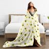 Bee in honeycomb and flowers Flannel Blanket  Super Soft Bedding Throws for Living Room Travel Office Bedspread Sofa Bed Cover