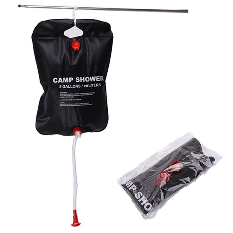 20l Solar Heating Camping Shower Bag Portable Outdoor Solar Shower With Removable Hose On-off Shower Head