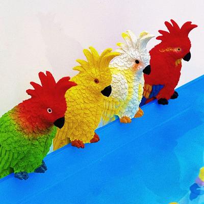 Parrot Figurines Aquarium Ornaments Fun Simulation Parrot DIY Landscaping Decorations Fish Tank Accessories