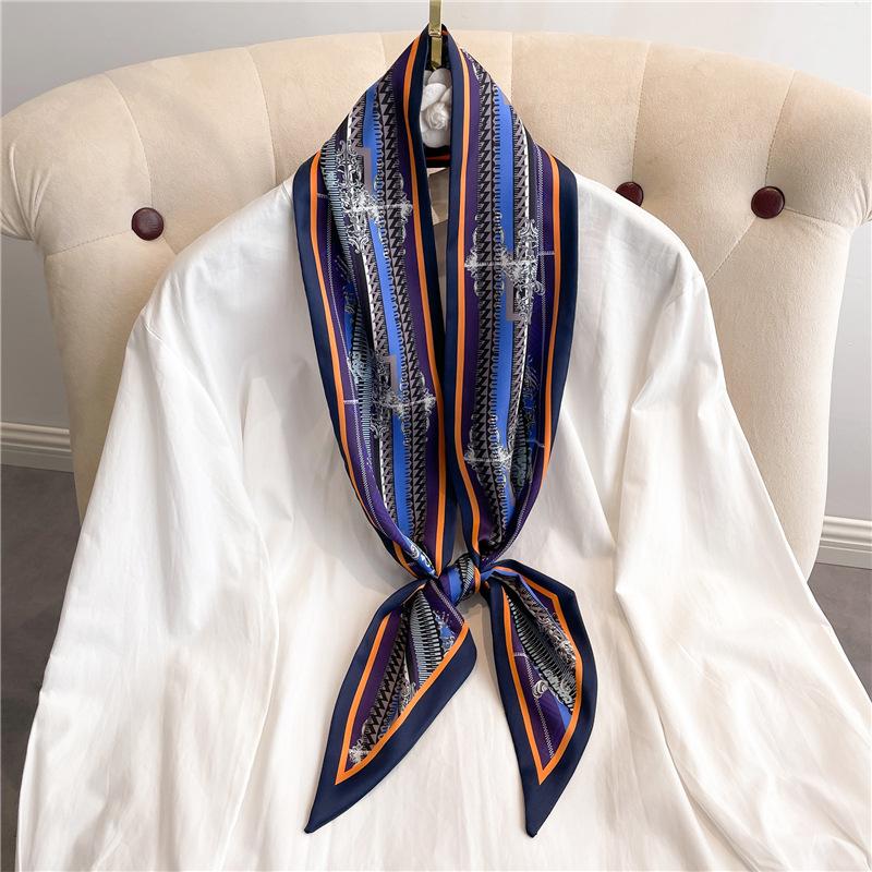 Scarf, Long Silk Scarf, Versatile Silk Scarf, Double-Layer Simulated Silk, Diagonal Scarf, Autumn And Winter Hair Binding And Scarf