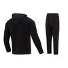 Under Armour Solid Logo Hooded Jacket And Long Pants Casual Sports Set Unisex Sets Black 23600303-001+23600703-001