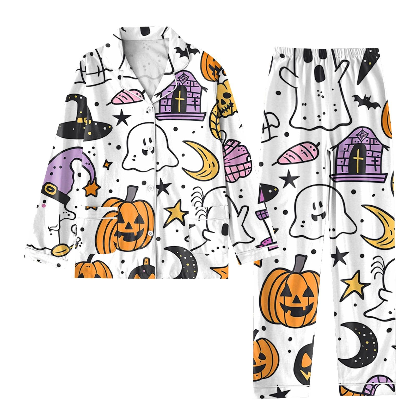 

Женский костюм из 2 предметов с принтом, топ на пуговицах с длинными рукавами, широкие брюки, комплект, пижамный домашний повседневный костюм XXXL фиолетовый