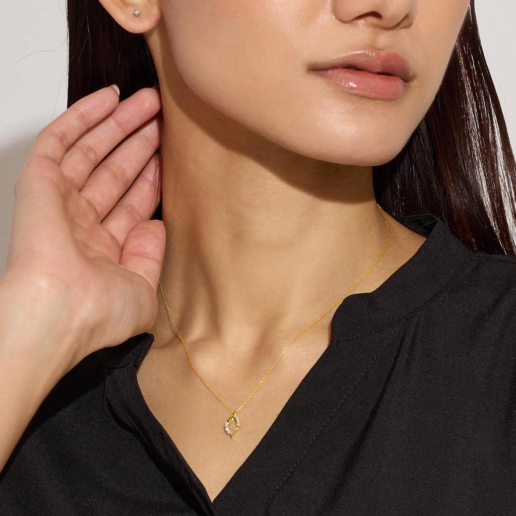 Lala Christie Diamond Drop 18K Gold Women's Necklace, 0.1ct, (lp51-0014-yg)