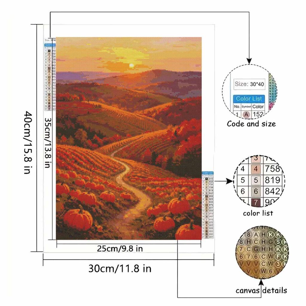 Halloween pumpkin patch sunset scenery diamond painting kit handmade diy painting home decoration painting
